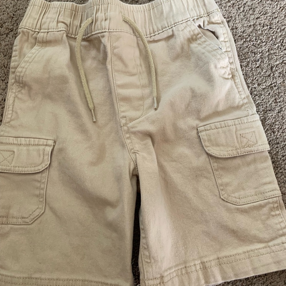 Beige Cargo Shorts size 7 & torquoise athletic shorts size 8. Boys youth!